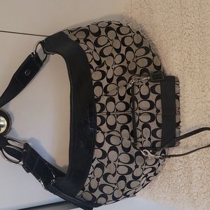 Coach Signature Large Soho Pulley Ted Hobo with matching small wristlet